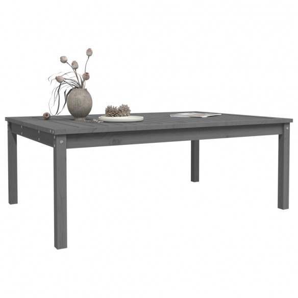 Table de jardin gris 121x82,5x45 cm bois massif de pin