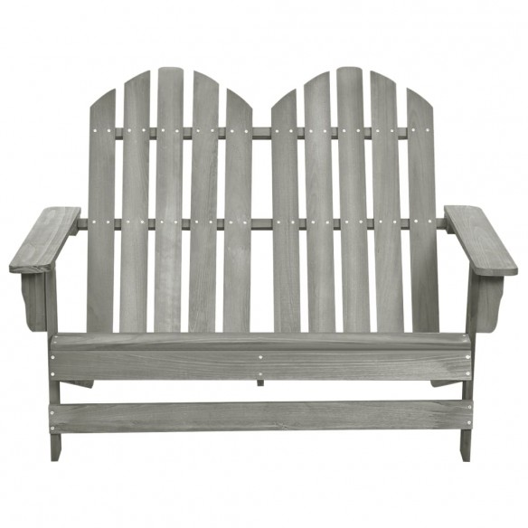 Chaise de jardin Adirondack 2 places Bois de sapin massif Gris