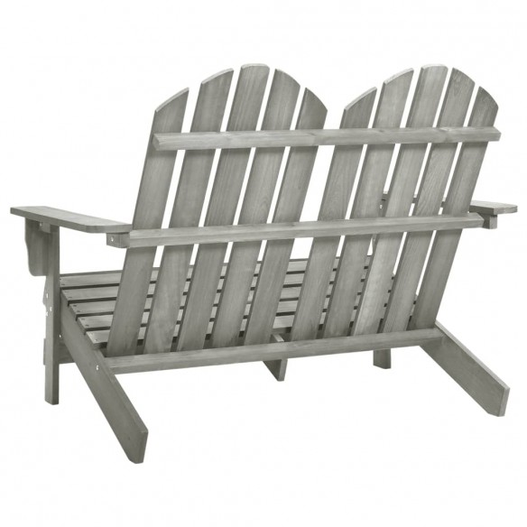 Chaise de jardin Adirondack 2 places Bois de sapin massif Gris