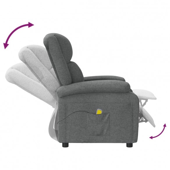 Fauteuil de massage Gris foncé Tissu