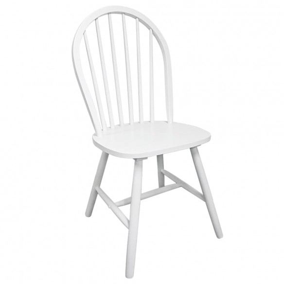 Chaises à manger lot de 2 blanc bois d'hévéa solide