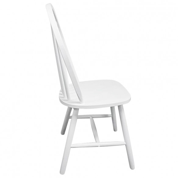 Chaises à manger lot de 2 blanc bois d'hévéa solide