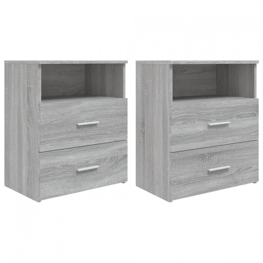 Tables de chevet 2 pcs Sonoma gris 50x32x60 cm