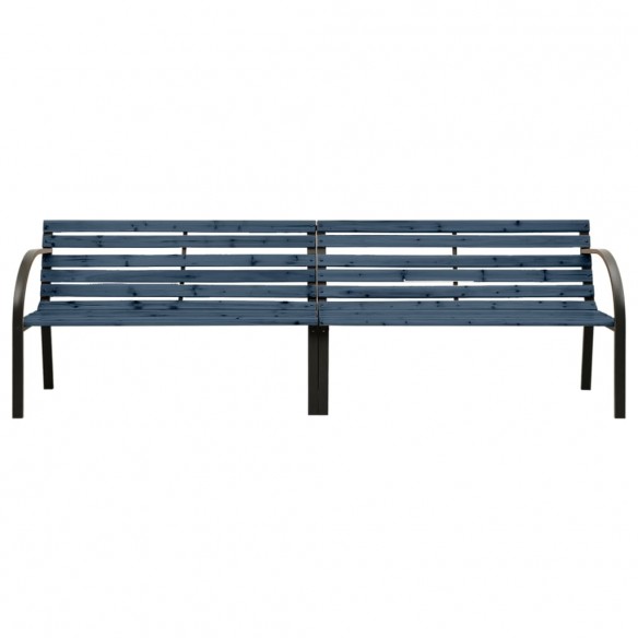 Banc double de jardin 241 cm Bois de pin chinois Gris