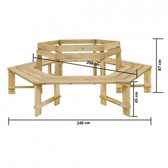 Banc de jardin 240 cm Bois de pin imprégné