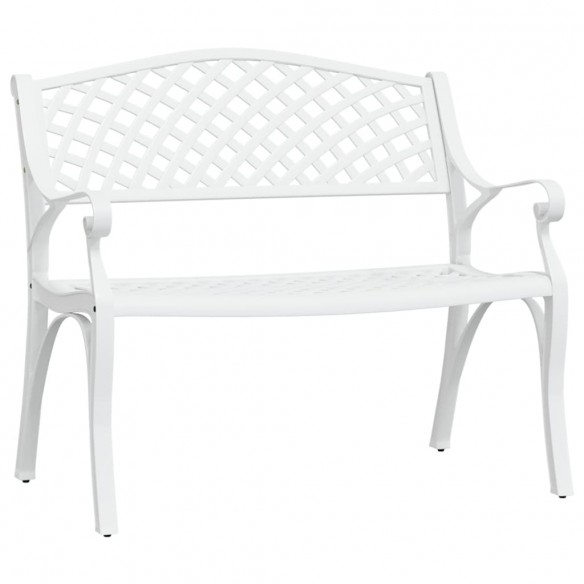 Banc de jardin 102 cm Aluminium coulé Blanc