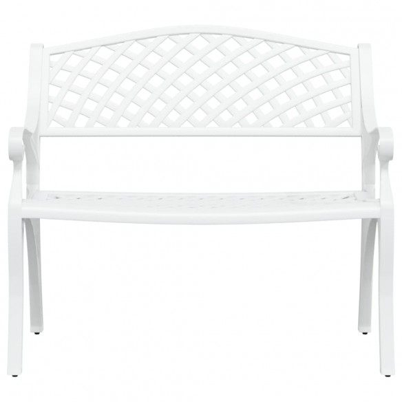 Banc de jardin 102 cm Aluminium coulé Blanc