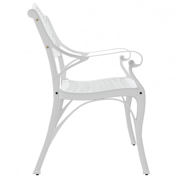 Banc de jardin 102 cm Aluminium coulé Blanc