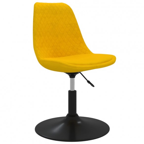 Chaises à dîner pivotantes 4 pcs Jaune Velours