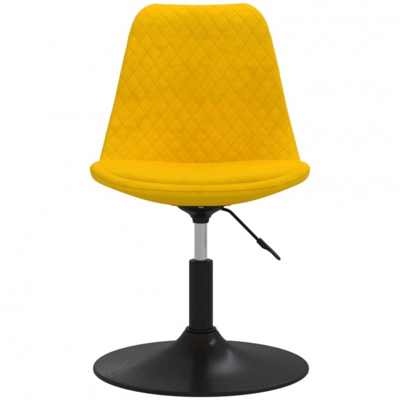 Chaises à dîner pivotantes 4 pcs Jaune Velours