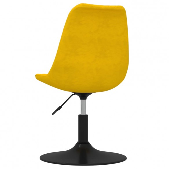 Chaises à dîner pivotantes 4 pcs Jaune Velours