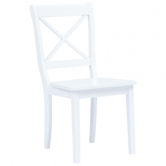 Chaises à manger lot de 2 blanc bois hévéa massif