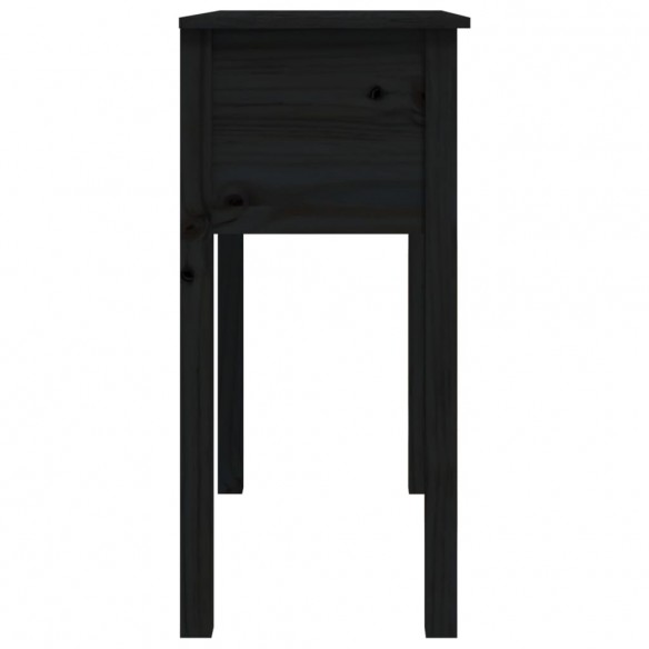 Table console Noir 70x35x75 cm Bois massif de pin