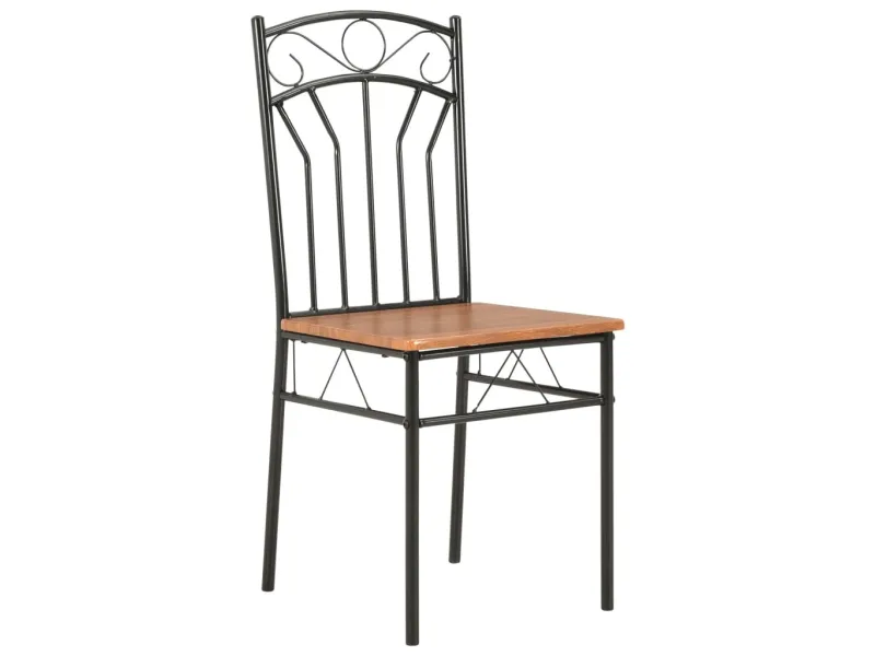 Chaises à manger lot de 2 marron MDF