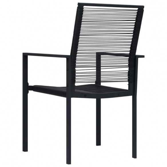 Chaises de jardin 2 pcs Rotin PVC Noir