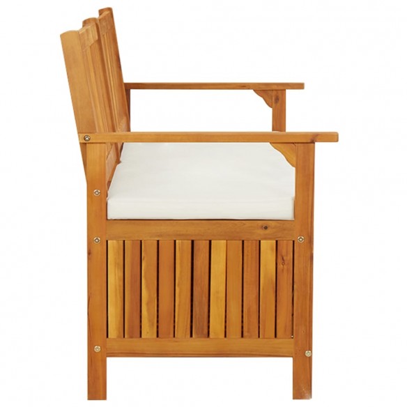 Banc de rangement avec coussin 148 cm Bois d'acacia solide