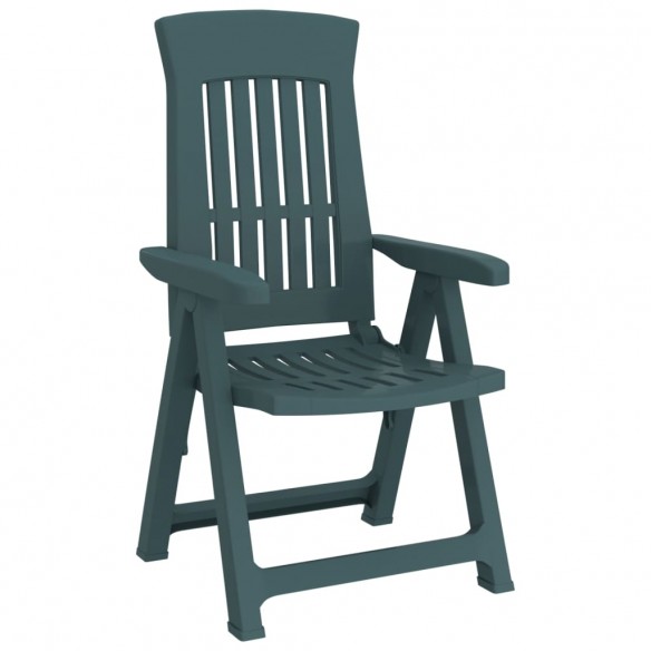 Chaises inclinables de jardin 2 pcs vert PP