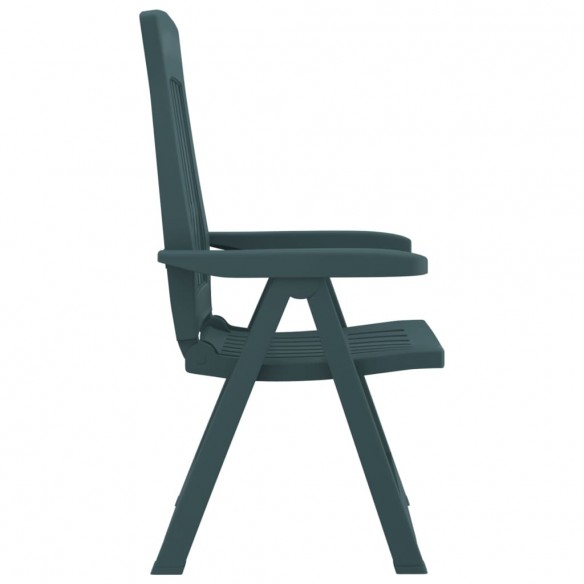 Chaises inclinables de jardin 2 pcs vert PP