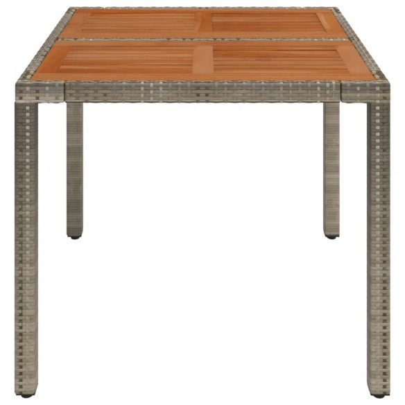 Table de jardin dessus en bois Gris 90x90x75 cm Résine tressée