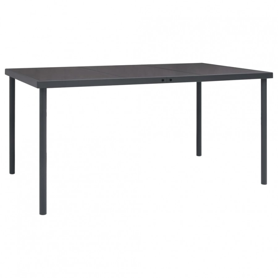 Table à dîner d'extérieur Anthracite 150x90x74 cm Acier