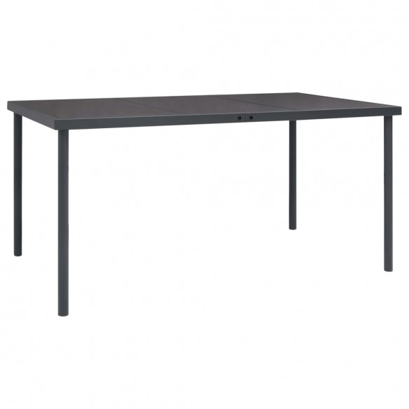 Table à dîner d'extérieur Anthracite 150x90x74 cm Acier