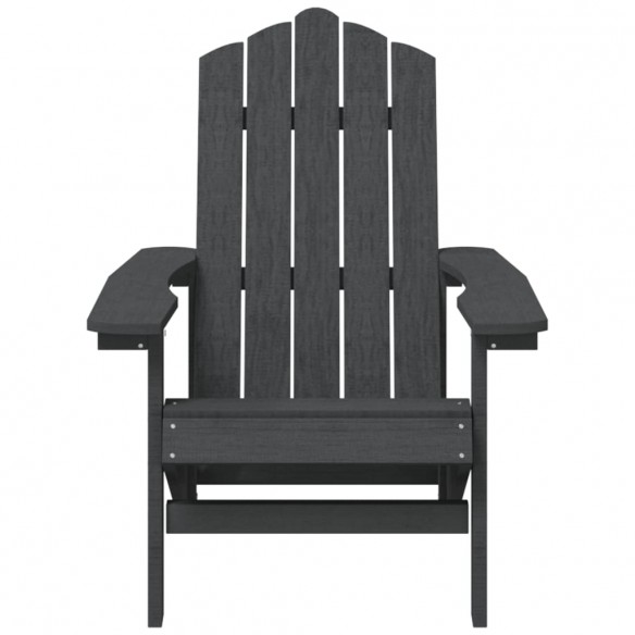 Chaises de jardin Adirondack avec table PEHD Anthracite