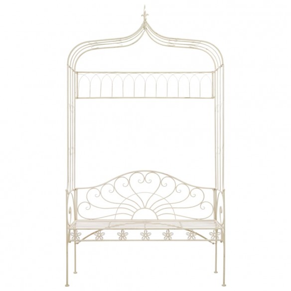 Banc de jardin 122 cm Fer Blanc antique