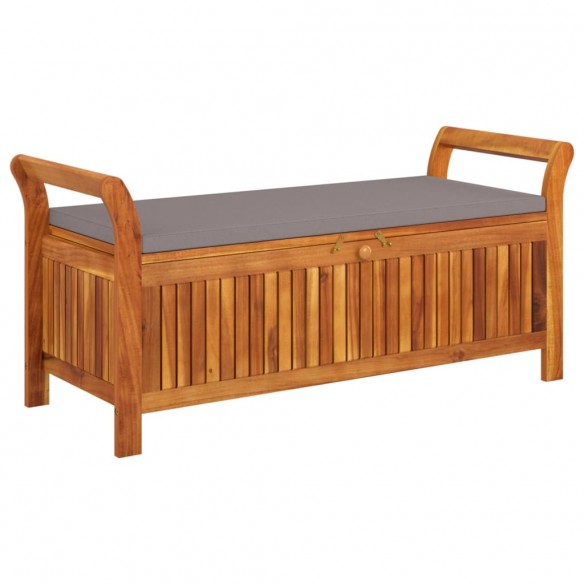 Banc de rangement de jardin avec coussin 126 cm Bois d'acacia