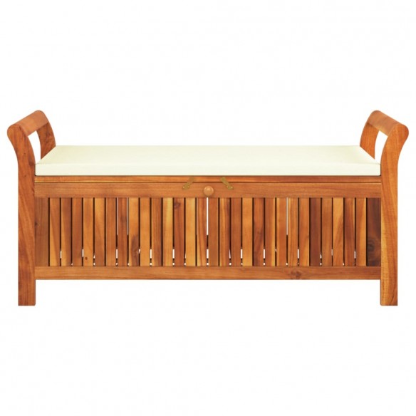 Banc de rangement de jardin avec coussin 126 cm Bois d'acacia