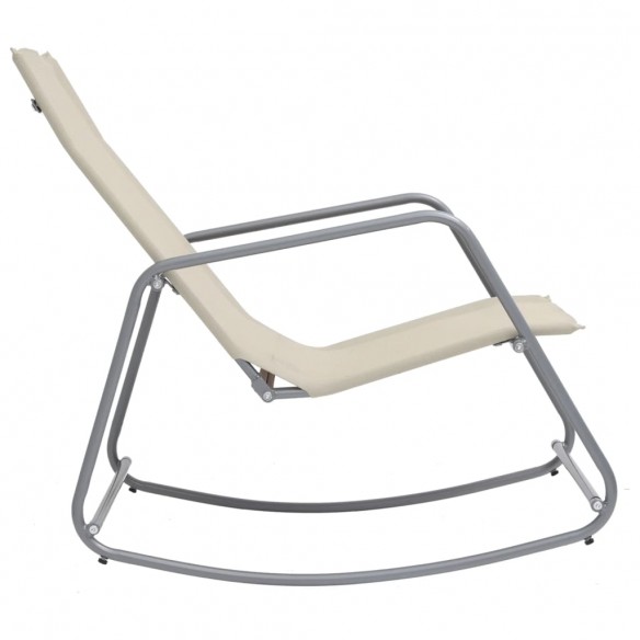 Chaise à bascule de jardin Crème 95x54x85 cm Textilène