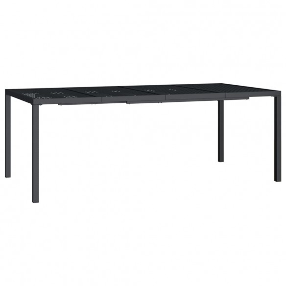 Table de jardin anthracite 200x100x72 cm acier