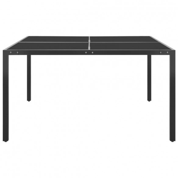 Table de jardin Anthracite 130x130x72 cm Acier et verre