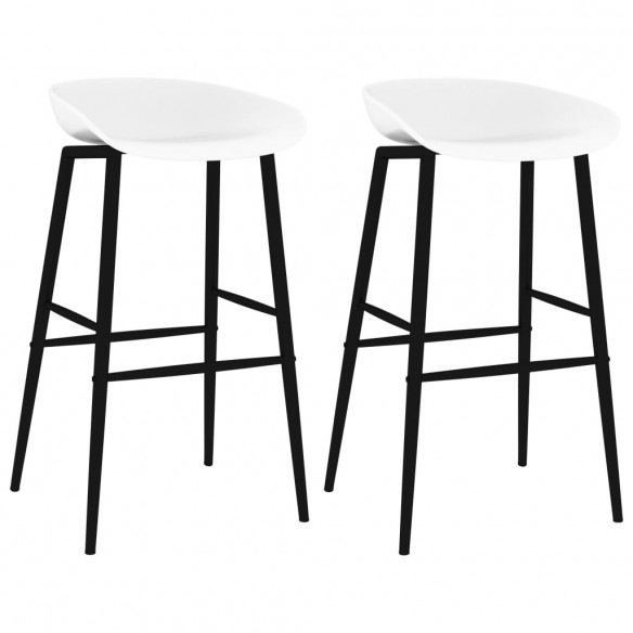 Chaises de bar lot de 2 blanc