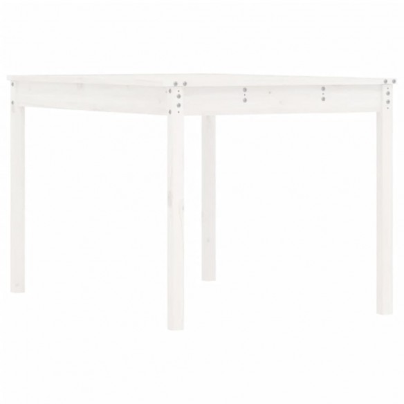 Table de jardin blanc 121x82,5x76 cm bois massif de pin