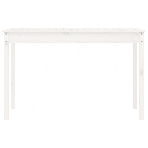 Table de jardin blanc 121x82,5x76 cm bois massif de pin