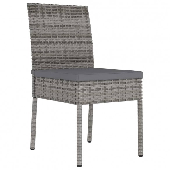 Chaises de salle à manger de jardin 4 pcs Résine tressée Gris