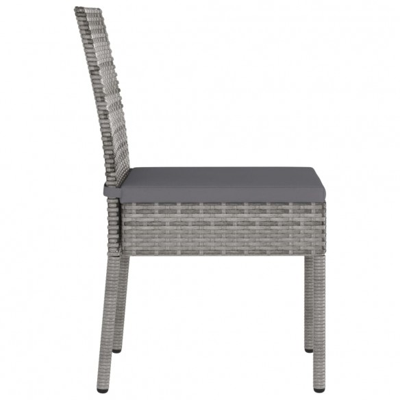 Chaises de salle à manger de jardin 4 pcs Résine tressée Gris