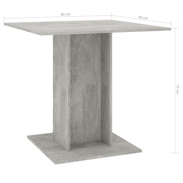 Table de salle à manger Gris béton 80 x 80 x 75 cm Aggloméré