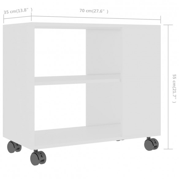 Table d'appoint Blanc 70x35x55 cm Bois d'ingénierie