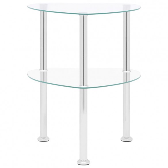 Table d'appoint 2 niveaux Transparent 38x38x50 cm Verre trempé