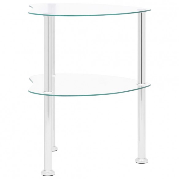 Table d'appoint 2 niveaux Transparent 38x38x50 cm Verre trempé