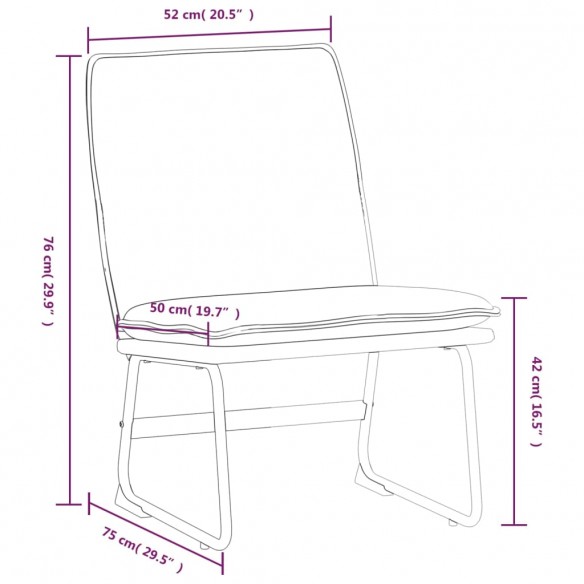 Chaise longue Gris clair 52x75x76 cm Tissu