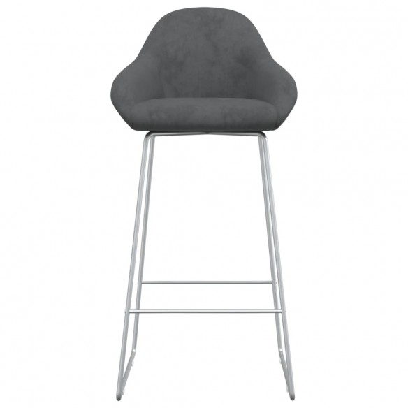 Tabourets de bar lot de 2 gris foncé velours