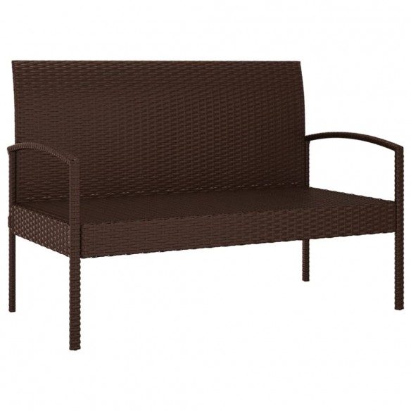 Banc de jardin avec coussin marron 105 cm résine tressée