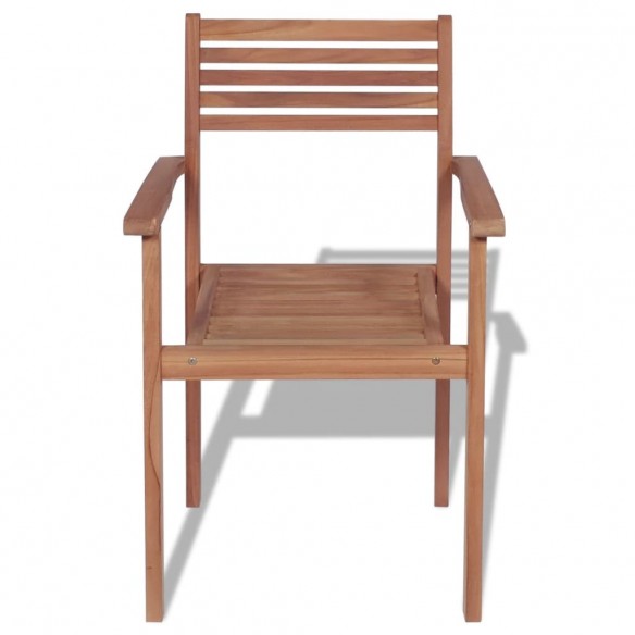 Chaises empilables de jardin 2 pcs Bois de teck solide