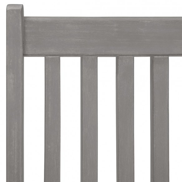 Chaises inclinables de jardin 3 pcs Gris Bois solide d'acacia