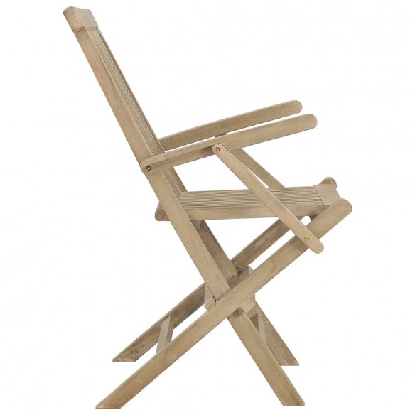 Chaises de jardin pliantes 2pcs gris 56x61x89cm bois de teck