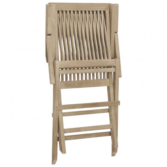 Chaises de jardin pliantes 2pcs gris 56x61x89cm bois de teck