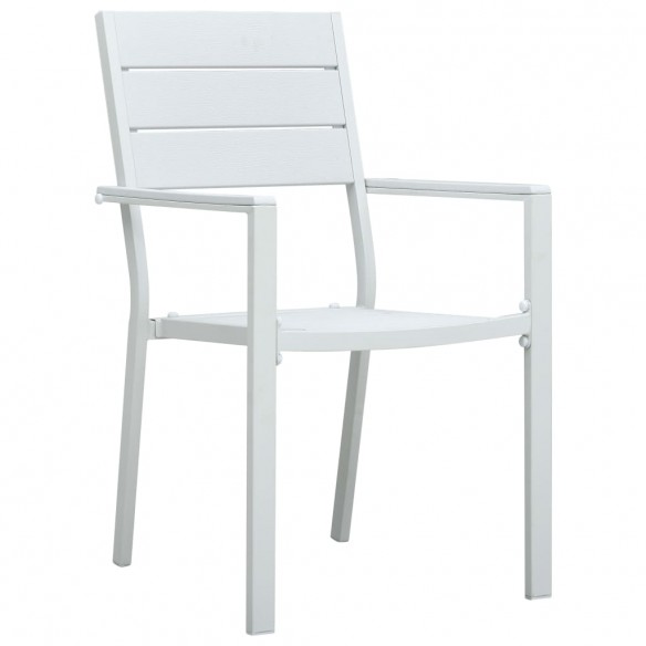 Chaises de jardin 4 pcs Blanc PEHD Aspect de bois