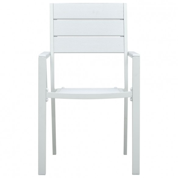 Chaises de jardin 4 pcs Blanc PEHD Aspect de bois